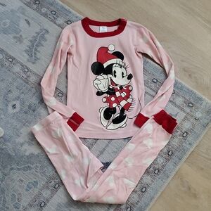 Hanna Andersson Disney Girls Minnie Mouse Winter Christmas Holiday Pajamas Sz8